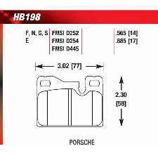 Porsche 924, 944, 944S, 944 S2, 928 Rear, Hawk HP-Plus Brake Pads, HB198N.685