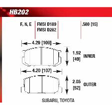 Subaru Brat, DL, GL, Corolla Sport GTS, Front, Hawk Blue Brake Pads, HB202E.580
