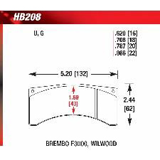 Hawk DTC-60 Brake Pads, HB208G.708