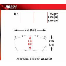 Hawk DTC-70 Brake Pads, HB221U.684