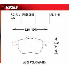 Audi 100, Quattro, A4, A6, A8 Quattro, Passat, Hawk Ceramic Brake Pads, HB269Z.763A