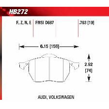 Audi TT, VW Beetle, Golf, Jetta, Passat, Front, Hawk Blue Brake Pads, HB272E.763