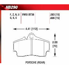 Boxster, Cayman S, 911 - Rear, Hawk DTC-70 Brake Pads, HB290U.606
