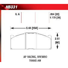 Hawk DTC-60 Brake Pads, HB331G1.17