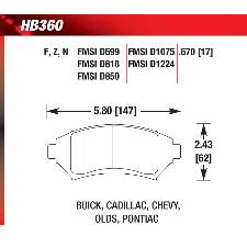 Impala, Monte Carlo, Grand Prix, Trans Trans, Hawk Ceramic Brake Pads, HB360Z.670