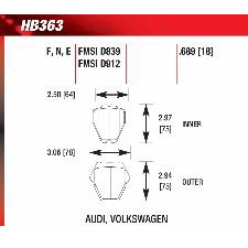 A6, A8, Quattro, S4, S6, VW Passat W8, Front, Hawk HPS Brake Pads, HB363F.689