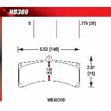 Hawk DTC-70 Brake Pads, HB369U.980