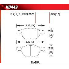 02-04 Focus, Front, 10-11 Transit Connect, Front, Hawk HP-Plus Brake Pads, HB449N.679