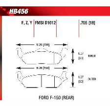 F-150 FX2, Lariat, STX, XL, XLT, Mark LT, Rear, Hawk Ceramic Brake Pads, HB456Z.705