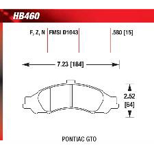 Hawk Ceramic Brake Pads, HB460Z.580