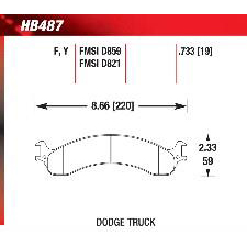 2000-2002 Ram 2500, 3500, Front, Hawk LTS Brake Pads, HB487Y.733