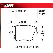 Challenger, Charger, Daytona, Magnum, Daytona, Hawk Ceramic Brake Pads, HB508Z.675