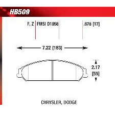Challenger, Charger, Daytona, Magnum, Front, Hawk Ceramic Brake Pads, HB509Z.678