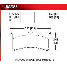 Hawk HP-Plus Brake Pads, HB521N.800