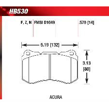 Hawk HP-Plus Brake Pads, HB530N.570