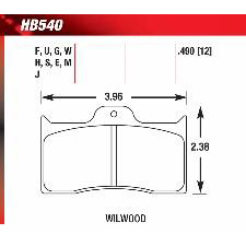 Hawk Black Brake Pads, HB540M.490