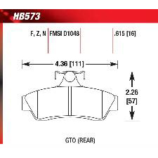 Hawk HP-Plus Brake Pads, HB573N.615