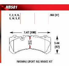 Hawk HP-Plus Brake Pads, HB581N.660