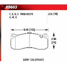 2008-2013 BMW 135i, Front, 2013 BMW 135is, Front, Hawk DTC-60 Brake Pads, HB603G.616