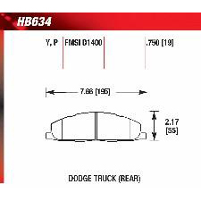 2009-2011 Ram 2500 Rear, 2009-2011 Ram 3500 Rear, Hawk LTS Brake Pads, HB634Y.750