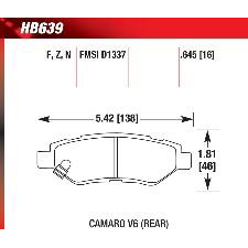 CTS, Performance, V, SRX, Camaro LT, Rear, Hawk Ceramic Brake Pads, HB639Z.645