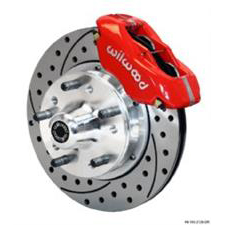 Wilwood Forged Dynalite Pro Front Brake Kit, 11 inch Drilled, Red