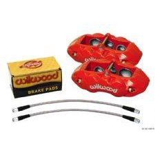 Wilwood D8 6 Piston Front Red Calipers, 65-82 Corvette 140-11857-R